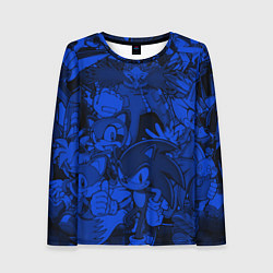 Женский лонгслив SONIC BLUE PATTERN СИНИЙ ЁЖ