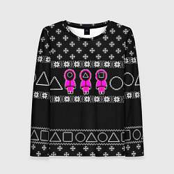 Лонгслив женский Новогодний свитер Ojingeo geim, цвет: 3D-принт