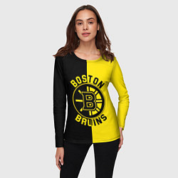 Лонгслив женский Boston Bruins, Бостон Брюинз, цвет: 3D-принт — фото 2