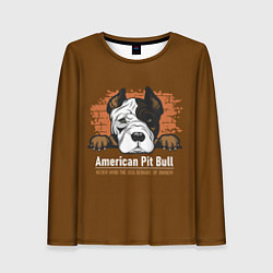 Лонгслив женский Американский Питбультерьер Pit Bull Terrier, цвет: 3D-принт
