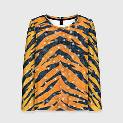 Лонгслив женский Новогодняя шкура тигра, цвет: 3D-принт
