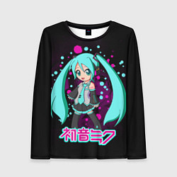 Лонгслив женский Мику Хацунэ, Hatsune Miku, цвет: 3D-принт