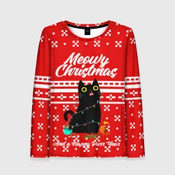 Лонгслив женский MEOW CHRISTMAS, цвет: 3D-принт