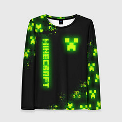 Женский лонгслив MINECRAFT NEON LOGO CREEPER