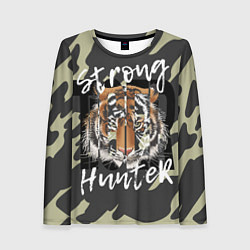 Лонгслив женский Strong tiger, цвет: 3D-принт