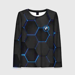 Женский лонгслив BMW blue neon theme