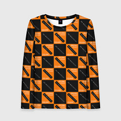 Женский лонгслив Black Orange Squares