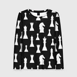 Женский лонгслив Белые шахматные фигуры