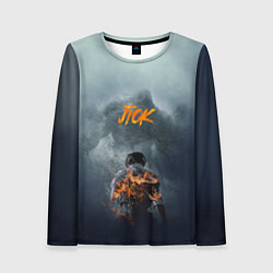 Лонгслив женский JioK огонь, цвет: 3D-принт