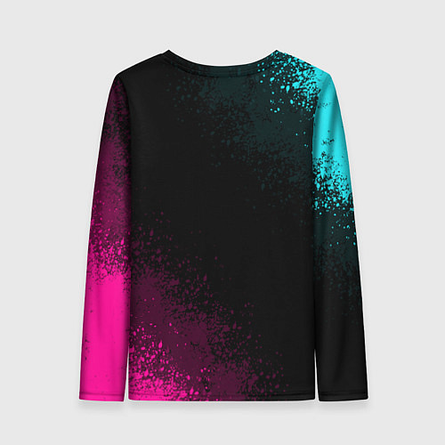Женский лонгслив ИНЬ ЯНЬ НЕОНОВЫЕ КОТИКИ / 3D-принт – фото 2