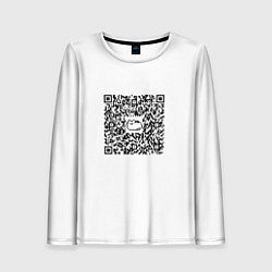 Женский лонгслив Я QR-кот, гуляю где вздумается!