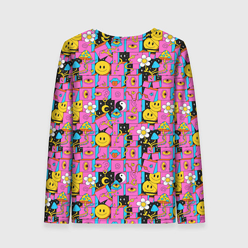 Женский лонгслив Психоделика Инь-Янь / 3D-принт – фото 2