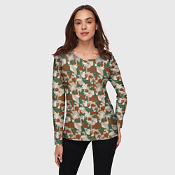 Лонгслив женский Котики камуфляж, цвет: 3D-принт — фото 2