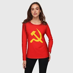 Лонгслив женский Красный Советский союз, цвет: 3D-принт — фото 2