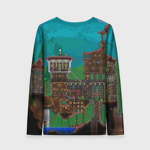 Женский лонгслив Дом в Террарии / 3D-принт – фото 2
