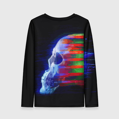 Женский лонгслив Color glitch skull / 3D-принт – фото 2