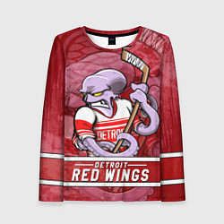 Женский лонгслив Детройт Ред Уингз, Detroit Red Wings Маскот