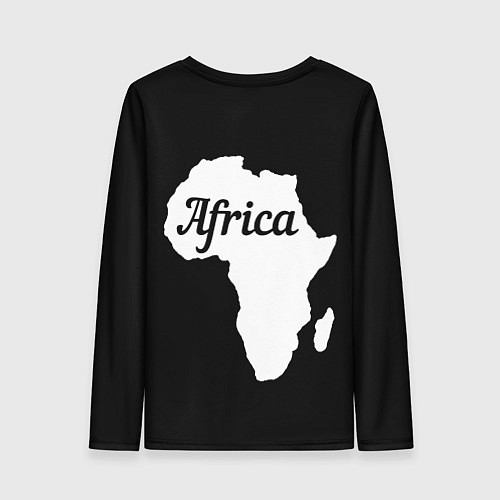 Женский лонгслив Африка черно-белая двусторонняя / 3D-принт – фото 2
