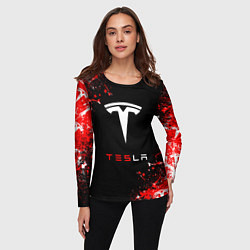 Лонгслив женский Tesla sport auto, цвет: 3D-принт — фото 2