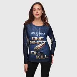 Лонгслив женский One Shot One Kill CS GO, цвет: 3D-принт — фото 2