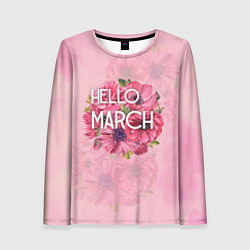 Лонгслив женский Hello march, цвет: 3D-принт