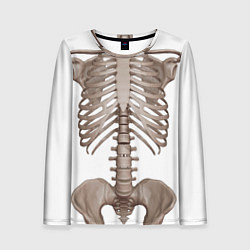 Лонгслив женский Анатомия Скелет, цвет: 3D-принт