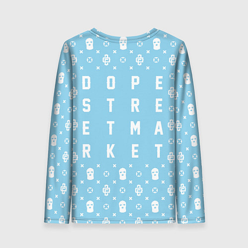 Женский лонгслив Узор Sky Blue Dope Ski Mask Dope Street Market / 3D-принт – фото 2