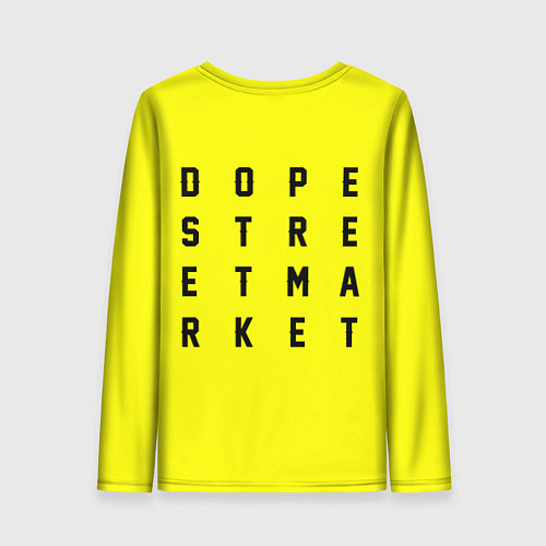 Женский лонгслив Узор Yellow Jorman Air Dope Street Market / 3D-принт – фото 2