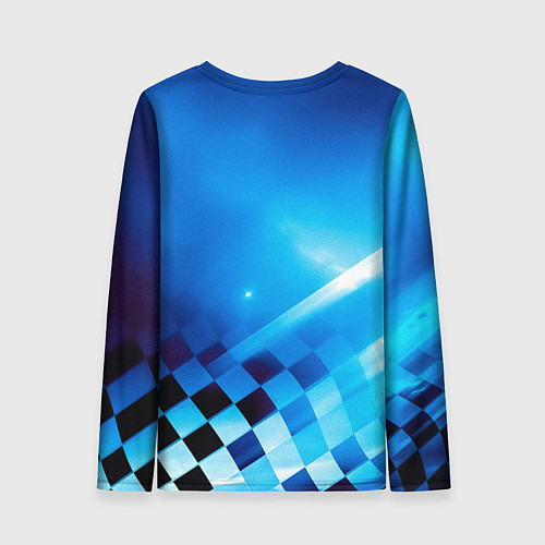 Женский лонгслив Синий Ретро-автомобиль / 3D-принт – фото 2
