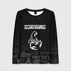 Женский лонгслив Scorpions логотипы рок групп