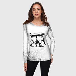 Лонгслив женский BANKSY - СЛОН Краска, цвет: 3D-принт — фото 2