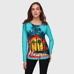 Лонгслив женский Hawaii Солнце, Пальмы, цвет: 3D-принт — фото 2