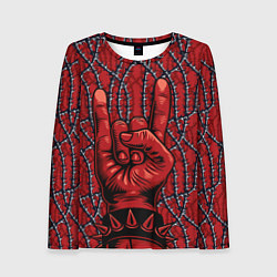 Женский лонгслив Рок-н-ролл рулит