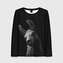 Женский лонгслив Портрет милой ламы