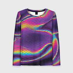 Лонгслив женский Neon fashion pattern Wave, цвет: 3D-принт