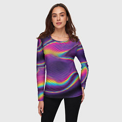 Лонгслив женский Neon fashion pattern Wave, цвет: 3D-принт — фото 2