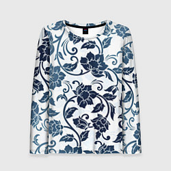 Женский лонгслив Гжелевые цветы