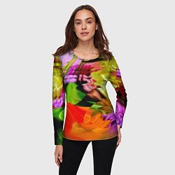 Лонгслив женский Разноцветная абстрактная композиция Лето Multi-col, цвет: 3D-принт — фото 2