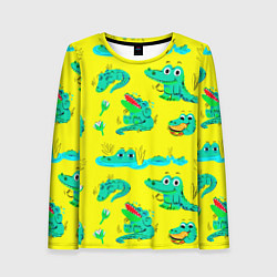 Лонгслив женский GREEN CROCODILES, цвет: 3D-принт