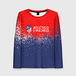 Женский лонгслив Atletico madrid атлетико мадрид брызги красок