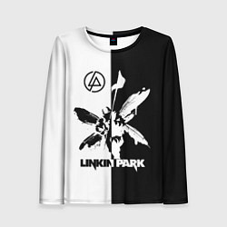 Лонгслив женский Linkin Park логотип черно-белый, цвет: 3D-принт