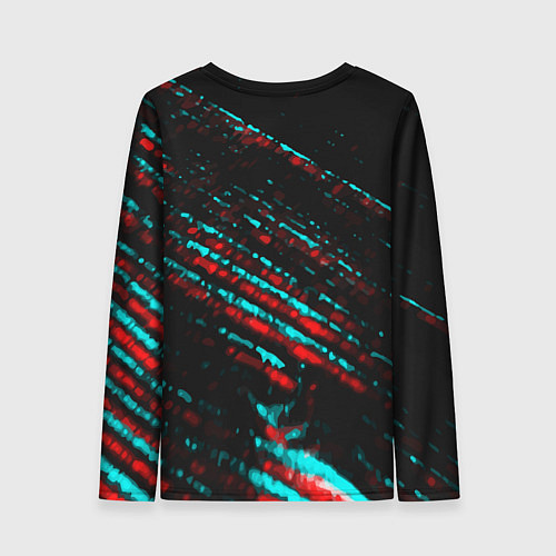 Женский лонгслив FNAF в стиле Glitch Баги Графики на темном фоне / 3D-принт – фото 2