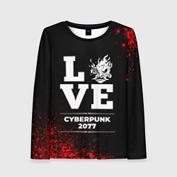 Лонгслив женский Cyberpunk 2077 Love Классика, цвет: 3D-принт