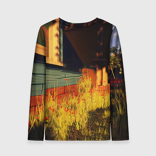 Женский лонгслив Hello Neighbor Привет сосед Сосед поливает / 3D-принт – фото 2