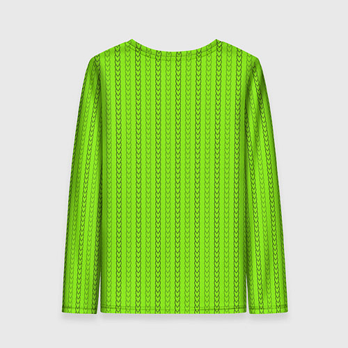 Женский лонгслив Зеленые узоры из линий / 3D-принт – фото 2