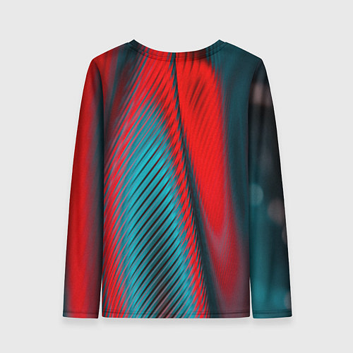 Женский лонгслив Абстрактная неоновая наноброня - Красный / 3D-принт – фото 2