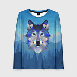Лонгслив женский Лоу Поли Волк Арт, цвет: 3D-принт