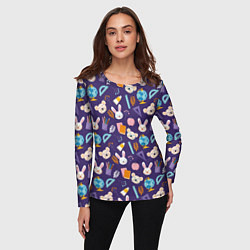 Лонгслив женский Коалы и зайки, цвет: 3D-принт — фото 2
