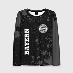 Лонгслив женский Bayern sport на темном фоне: символ и надпись верт, цвет: 3D-принт