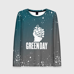Лонгслив женский Green day - брызги, цвет: 3D-принт